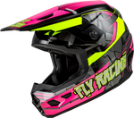 Fly Racing Kinetic Youth Scorched Helmet - Neon Pink/Hi-Vis/Black