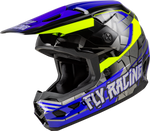 Fly Racing Kinetic Youth Scorched Helmet - Blue/Grey/Hi-Vis